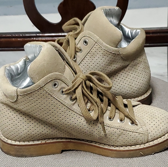 Chanel Hogh Top Brown Suede Lace uo Women Boots G28449 Size 37.5  Made in Italy - Picture 5 of 11